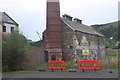 NT3336 : Boiler house and chimney base, Innerleithen by Jim Barton