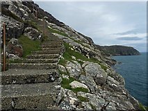 NB4211 : Steps to Milaid Point Lighthouse, Gob na Miolaid, Isle of Lewis by Claire Pegrum