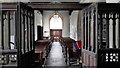 Through the chancel screen in All Saints, Somerford Keynes