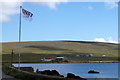 HP6312 : Unstfest flag at Haroldswick by Mike Pennington