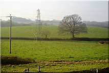 SX8769 : Pylon near Aller Brook by N Chadwick
