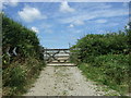 Gated farm track near Treverva