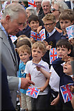 SX7793 : Cheriton Bishop : Prince Charles & Schoolchildren by Lewis Clarke