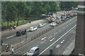 View of traffic on Euston Road from the Reading Room of the Wellcome Collection