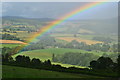 Rainbow over field near Upper Wenallt