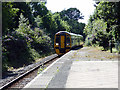 An Arriva Wales train arriving at Criccieth