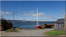 NH7067 : Boatyard at Inverbreakie Pier by Julian Paren