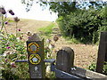 Limestone Link sign and Footpath at Ubley Grove