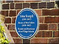 Blue plaque to John Scargill, West Hallam Village Hall