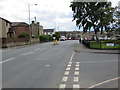 Oxford Road (A651) at its junction with Oxford Close in Gomersal