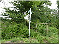 Footpath sign and footbridge, Grafton Flyford