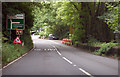 A386 approaching bend and junction 