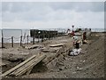TQ8209 : Repair work at Harbour Arm by Oast House Archive