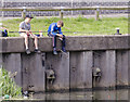SK9871 : Fishing lads by Julian P Guffogg