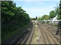 Railway looking west from the bridge on Mildmay Park, London N1