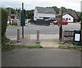 Metal posts at the southeast end of Poplars Road, Mardy