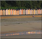 SZ5882 : Beach huts, Shanklin, Isle of Wight by Paul Coueslant