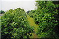 Overgrown course of Grantham - Lincoln railway track, near Leadenham, 2000