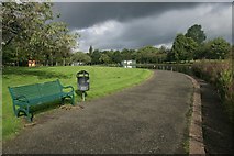 NS5369 : Path beside the pond, Knightswood Park by Richard Sutcliffe