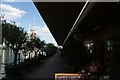 View along the underside of the Hazev Cafe & Deli in Canary Wharf