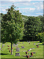 Pottery memorials at Ferryhill cemetery