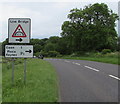 ST9998 : Direction and distances sign facing the A429 near Kemble by Jaggery