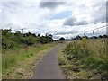 Cycle path between the ditch and the fence