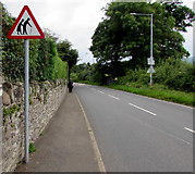SO2415 : Warning sign - elderly people, Crickhowell Road, Gilwern by Jaggery