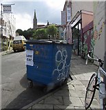 ST5874 : Suspicious bin, Overton Road, Bristol by Derek Harper