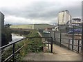 Access path to the canal towpath near the centre of Rotherham