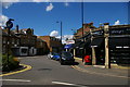 Southgate High Street: crescent of shops at the entrance to Meadway