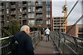 View over the footbridge crossing the Hertford Union Canal to Fish Island