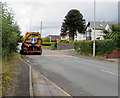 Yellow street sweeping vehicle, Groesfaen