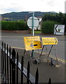 Green Man direction sign, Crickhowell Road, Gilwern