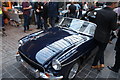 View of an MG B in Greenwich Market for the Mean Old Timers meet-up