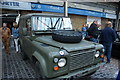 View of an army Land Rover in Greenwich Market for the Mean Old Timers