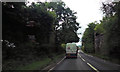 Passing through abutments of old railway bridge