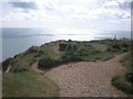 TV5895 : Broken and partial fencing on Beachy Head clifftops by Adrian Diack