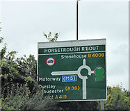 SO8104 : Sign for Horsetrough roundabout by John Firth