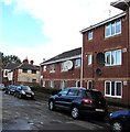 Flats and satellite dishes, Pentre Place, Cardiff