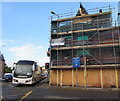 Scaffolding on a Grangetown corner, Cardiff