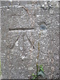 SH4758 : 1GL benchmark and bolt on St Gwyndaf's Church, Dinas by Meirion