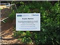 Public notice in temporary car park, Burlish Top Nature Reserve, Stourport-on-Severn