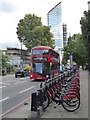 TQ3182 : Cycle hire rank in City Road by Rod Allday