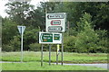 TL8291 : Roadsigns on the A134 Mundford Road by Geographer