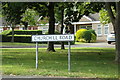 TL8783 : Churchill Road sign by Geographer