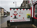 Welsh Hearts mural and defibrillator box, De Winton Street, Tonypandy