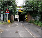 SU5290 : North side of a low and narrow railway bridge, Cow Lane, Didcot by Jaggery