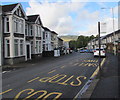 Brithweunydd Road bus stop near the corner of Nile Road, Trealaw