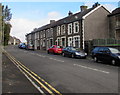 Row of houses near a bend in Miskin Road, Trealaw